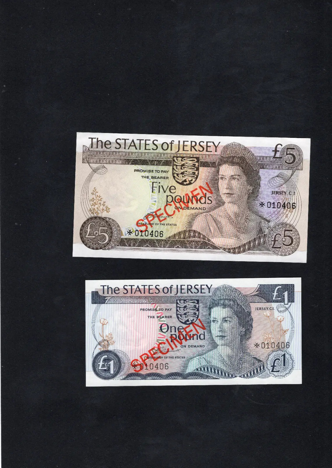 1978 States of Jersey 1,5,10,20 Pounds Specimen Set of 4 /d10
