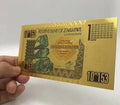 Zimbabwe 1 Quinquagintillion  Dollars Gold Foil Banknote 100 Trillion Series