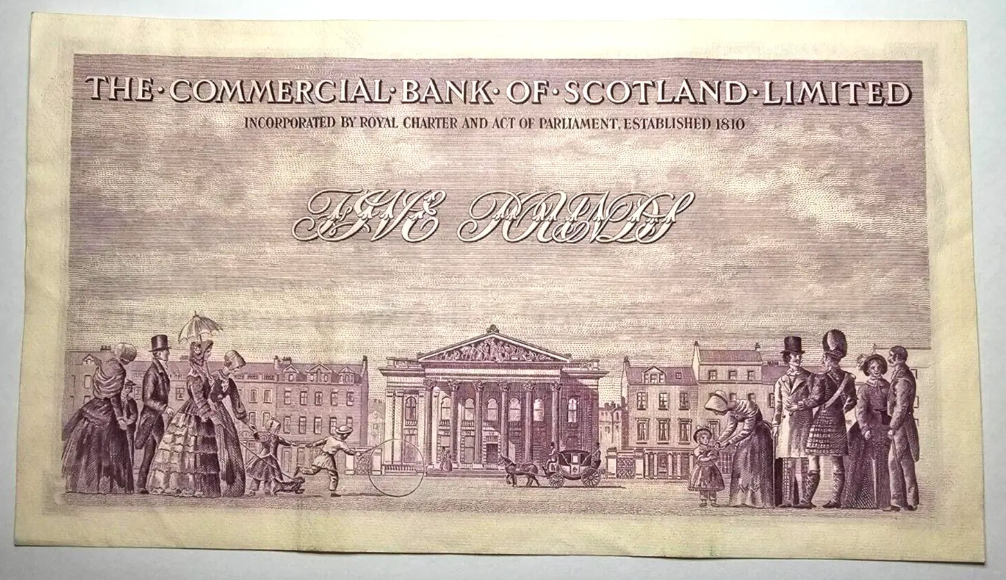 SCOTLAND COMMERCIAL BANK LTD 5 POUNDS (PS333) 1955 EF/ref b1