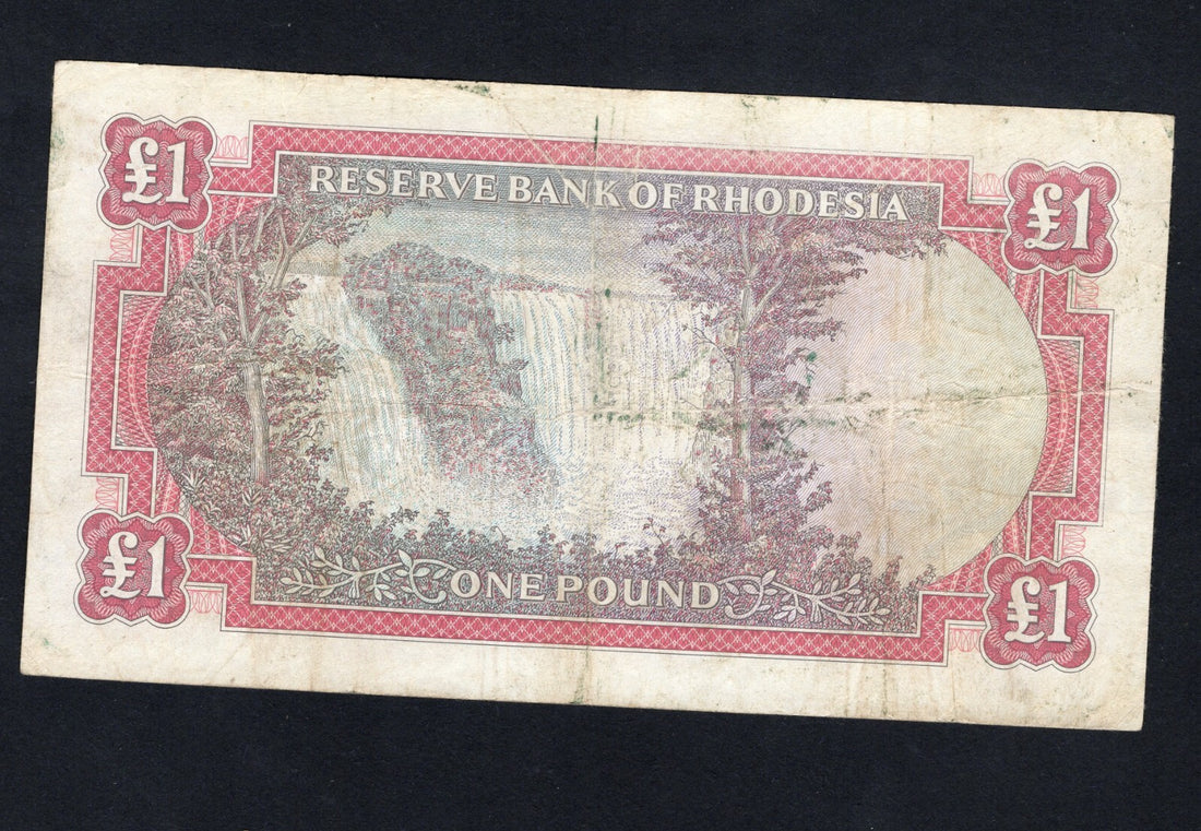 RESERVE BANK OF RHODESIA ONE POUND VERY FINE/ref d11
