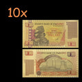 10xZimbabwe 1 Centillion Dollars 24K Gold Foil Banknote 100 Trillion Series