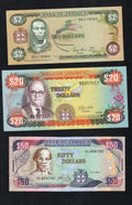 5 Jamaica banknotes: 2,20,50,100,500 dollars(1979/2010) unc/c2