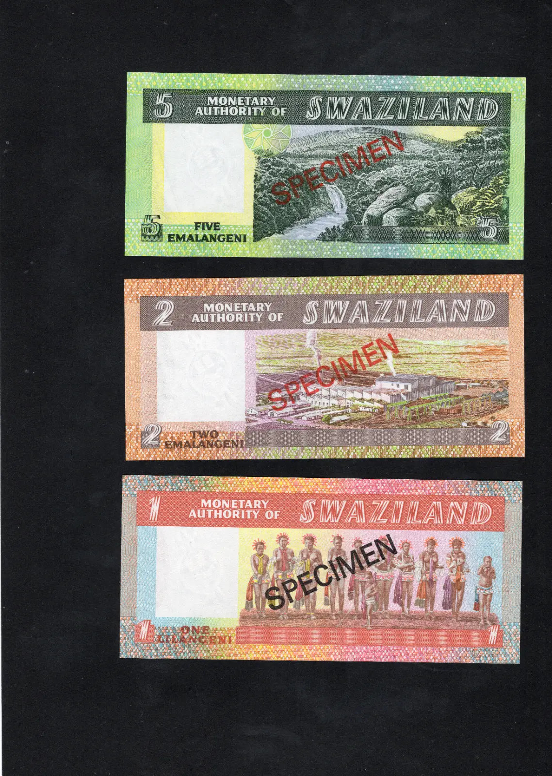 Swaziland COMPLETE 5 SPECIMEN SET 1974 UNC/d10