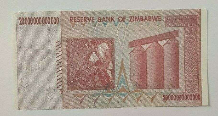 ZIMBABWE 20 TRILLION Dollar Banknotes AUTHENTIC GENUINE AU - worldbanknote