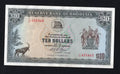 RESERVE BANK OF RHODESIA 10 DOLLARS 1975 BANKNOTE VF/REF D3