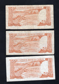 6xCYPRUS 50 cents Banknote used- 1983/1988 /ref s1