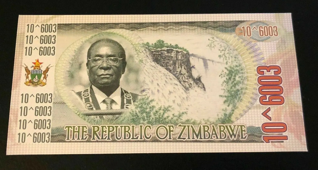 Zimbabwe 1 Dumillillion Dollars Gold Foil Banknote 100 Trillion Series