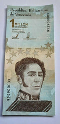 2020/21 One (1) UNC Venezuela Replacement X Serial Banknotes 1 Million Bs P114 - worldbanknote
