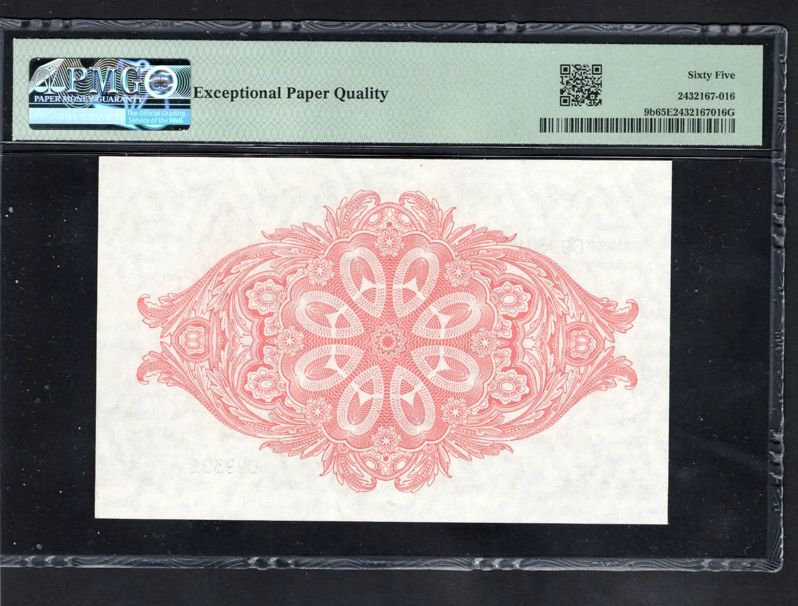 back of Falklands 5 Pounds 1975 P9b PMG Uncirculated 65 EPQ
