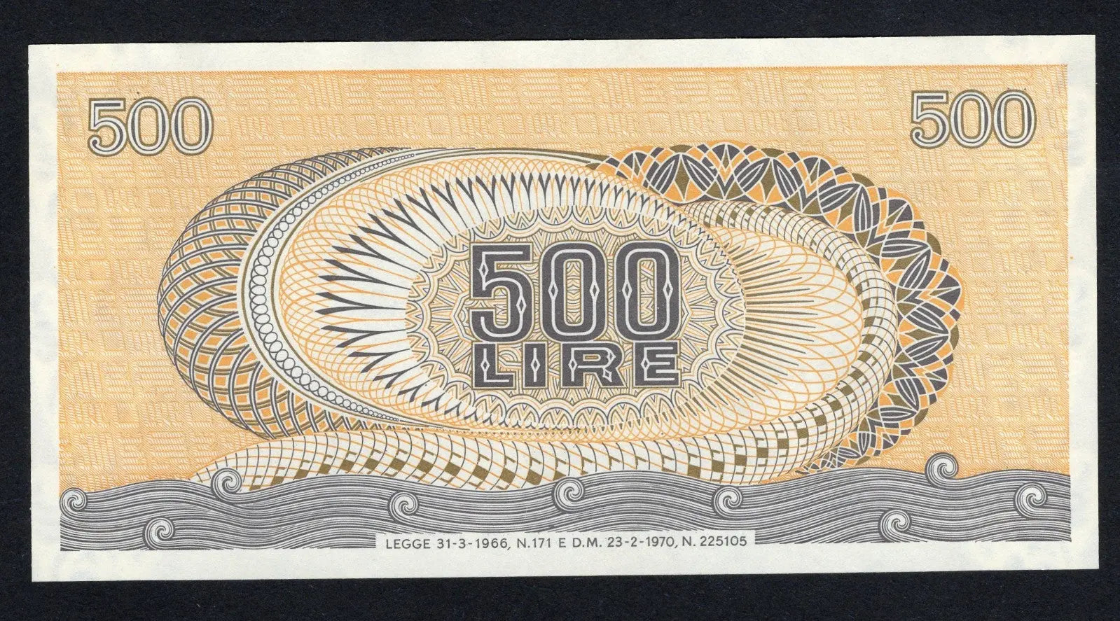 back of Italy, 500 Lire, 1966 UNC/D15