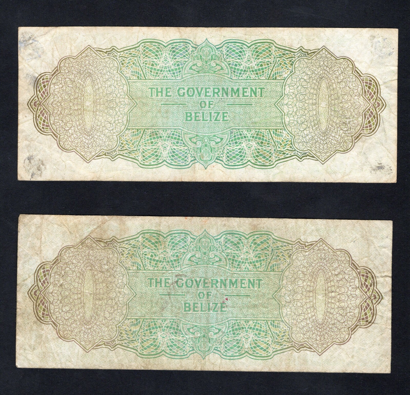 BELIZE -2x 1 DOLLARS 1976 BANKNOTES VF/c1