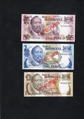 BOTSWANA 1978 SPECIMEN SET of 5 x BANKNOTES 1 - 20 PULA UNCIRCULATED/d10