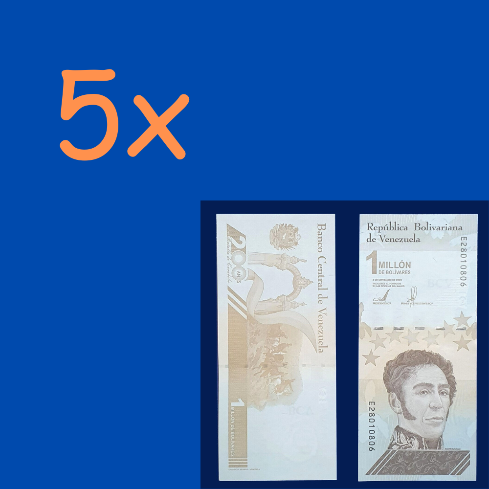 5xVENEZUELA 1.000.000 Million Bolivares note UNC 2020 pick NEW - worldbanknote