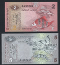 SRI LANKA , Ceylon 2 AND 5 (1979) RUPEES  AUNC /F10