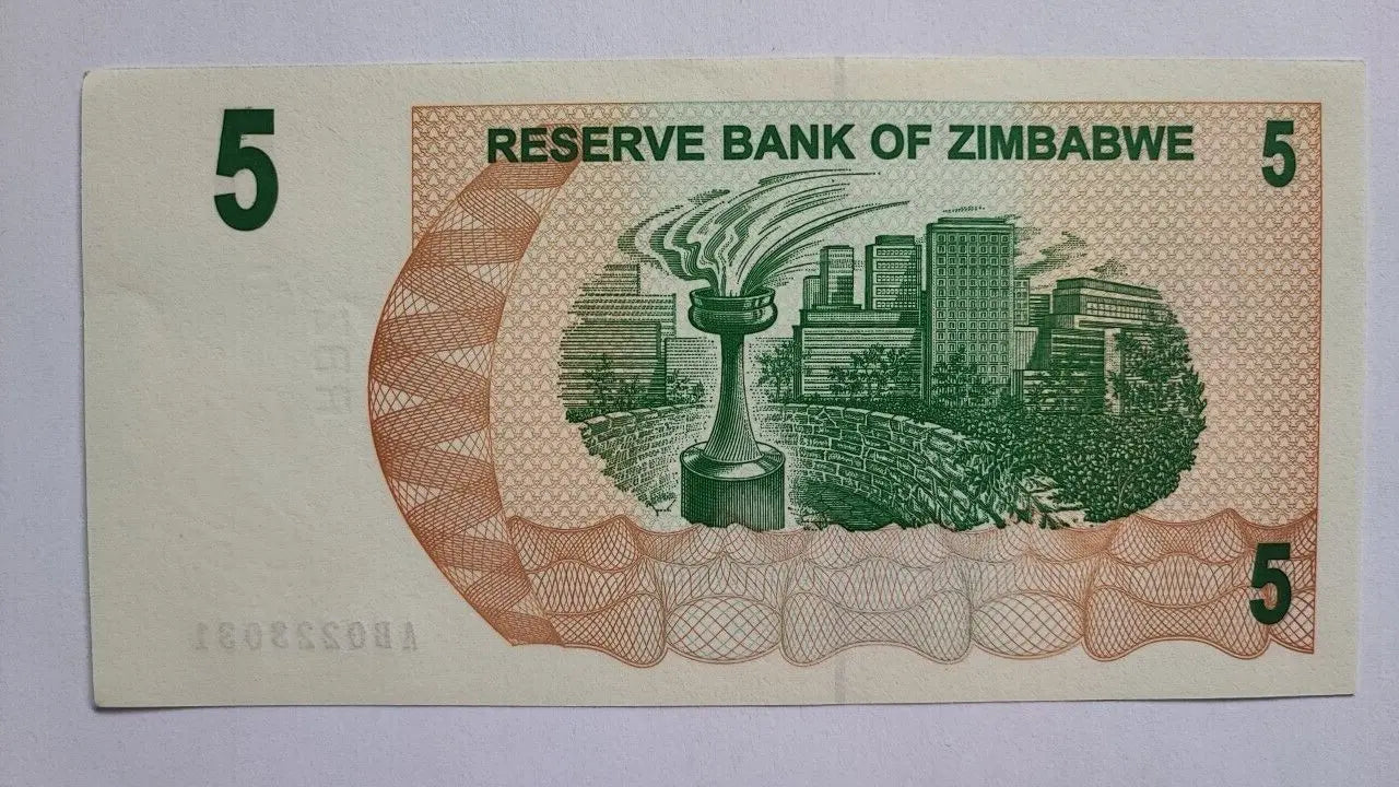 Zimbabwe 5  Dollars Bearer's Cheque 2006 UNC Uncirculated P-38