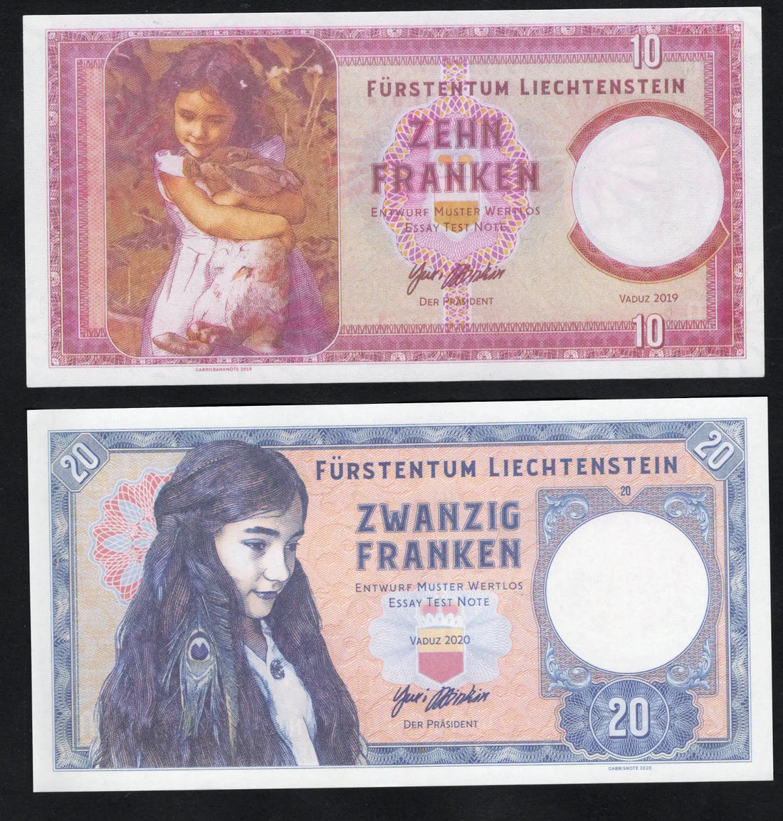 Set Of 4 Liechtenstein(10, 20,50, 100 Francs) 2018/2020 Fantasy Notes