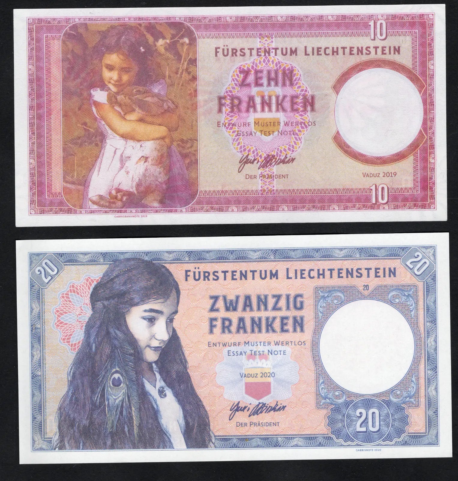 Set Of 4 Liechtenstein(10, 20,50, 100 Francs) 2018/2020 Fantasy Notes