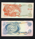 set of 5 notes:South Vietnam 20 to 1000 Dong 1970  Used/ref d5