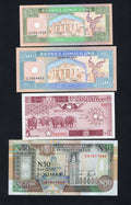  front of 2xSOMALIA ( 5, 50 Shilings )and 2xSomaliland (5, 50 shilings)banknotes
