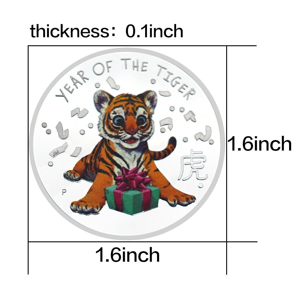 2022 Lunar Year Of The Tiger Silver plated Coin - worldbanknote
