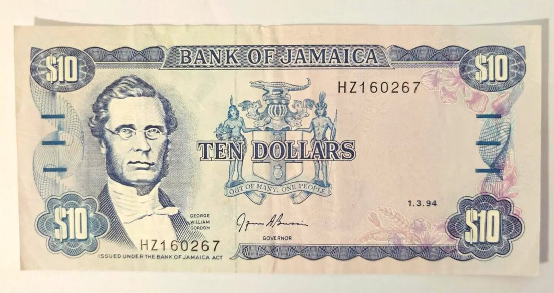 JAMAICA 10 DOLLARS 1994 Used