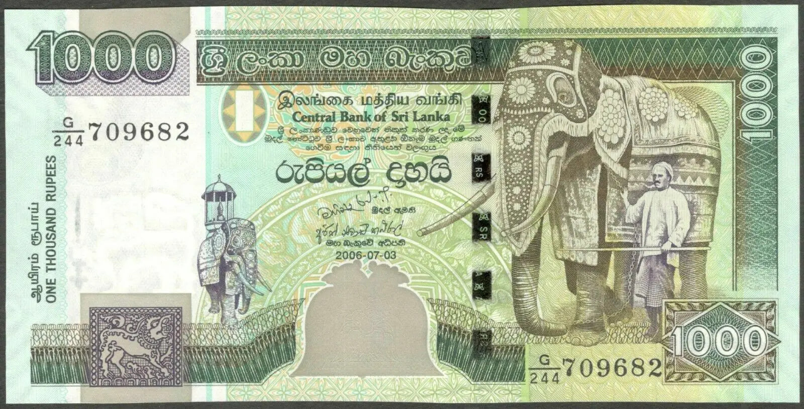 Sri Lanka 1000 1,000 Rupees 2006 NEW UNC Beautiful Banknote