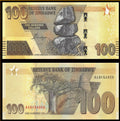 Zimbabwe complete set ($2 to $100) 2019-2020 P-NEW UNC