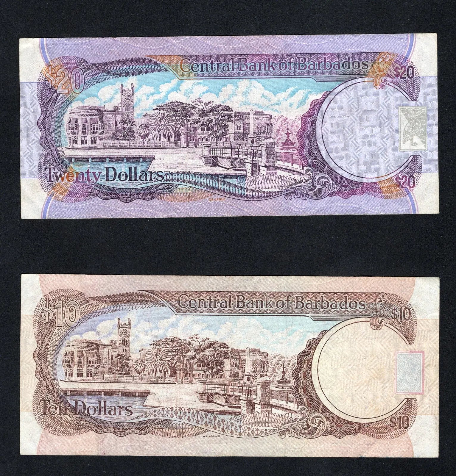Barbados Dollar banknotes20. 10.5.2 .1 dollars set(2007-1012)VF/AUNC/C1