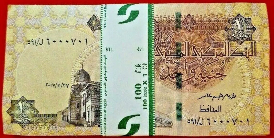 100X EGYPT 1 POUND  2017 UNC