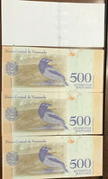 2018 Venezuela Progressive Banknotes Set Unc 500 Bs May 18 Rare
