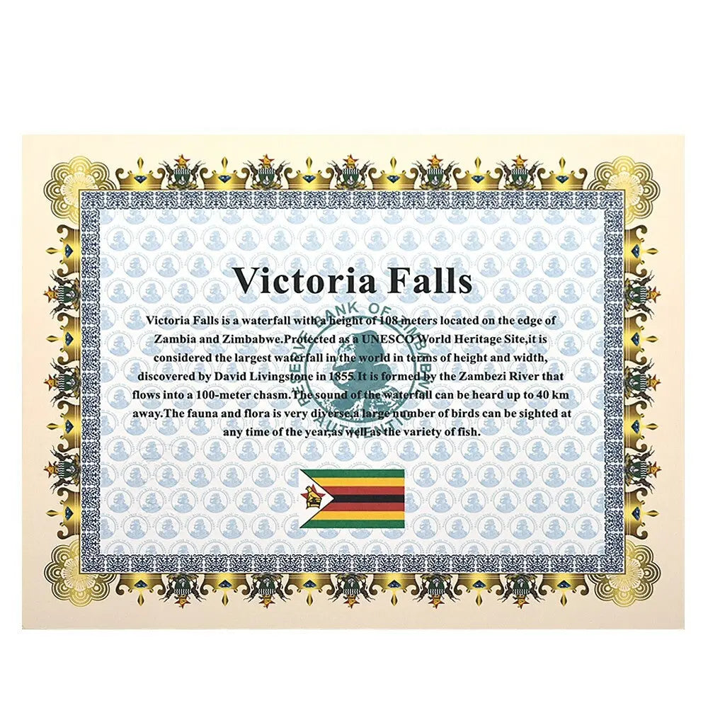 1 PC Great Myrillion Containers zimbabwe Banknote certificate 30003 Zeros Gift