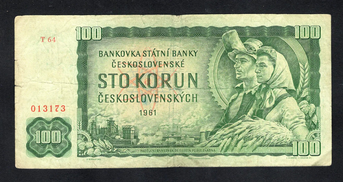 1961 Czechoslovakia 100 Korun Used d15