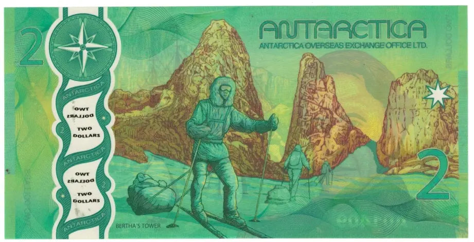 FRONT OF Antarctic 2 Dollars, 2020 Fantasy Banknote