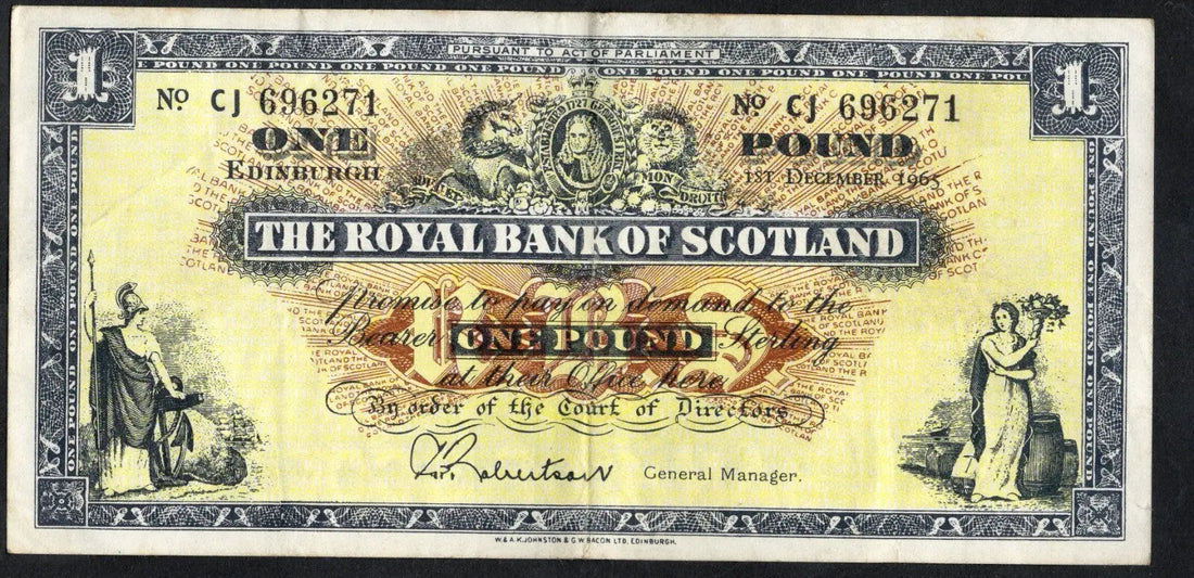 THE ROYAL BANK OF SCOTLAND £1 Banknotes 1952/66by Year & Prefix /REF D4