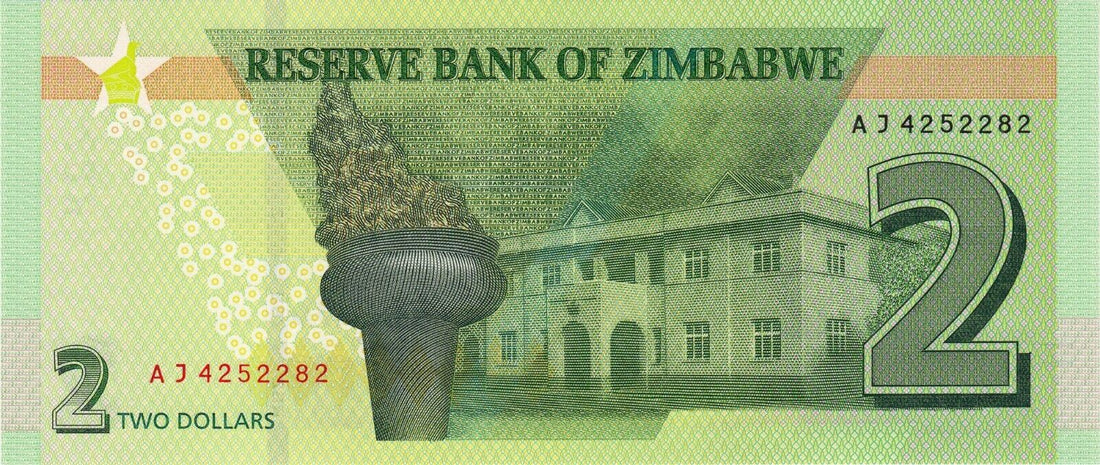 ZIMBABWE - 2019 2 Dollars UNC Banknote - worldbanknote