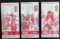 Hong Kong Set 3 PCS, 100 Dollars, 2018(2020) Cantonese Opera, UNC - worldbanknote