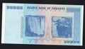 back of Zimbabwe 100 Trillion Dollar banknote. Genuine, AUNC AA Serial Number UV checked