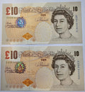 5xBANK OF ENGLAND £10  AUNC/ D15