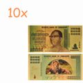 10xZimbabwe 100 Decillion Dollars Gold Foil Banknotes African Lion - worldbanknote