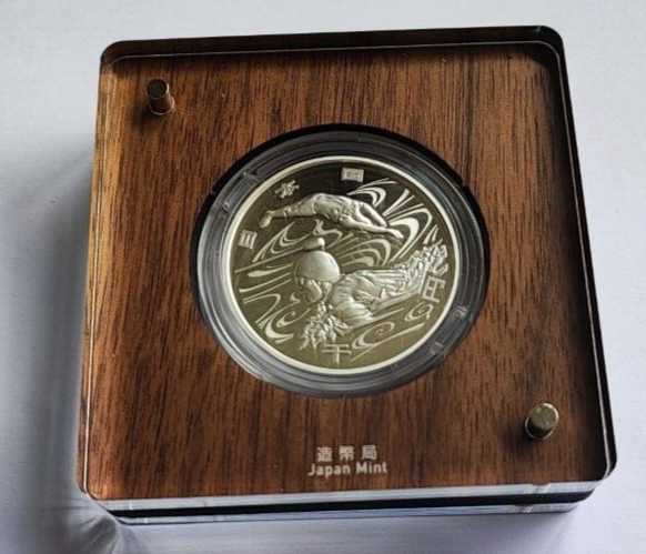 Tokyo Paralympic 2020 Game swimming 1000Yen Commemorative Silver Proof Coin - worldbanknote