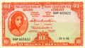 Ireland Lady Lavery 10 shilings Note 1966 Very Fine/B42 - worldbanknote