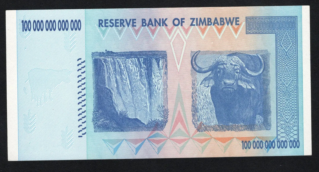 Zimbabwe 100 Trillion Dollar banknote. Genuine AA Serial Number UV checked UNC