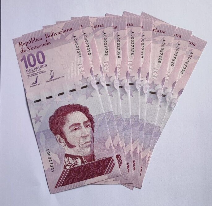 5xVenezuela 100 Bolivar Digitales UK dispatch - worldbanknote