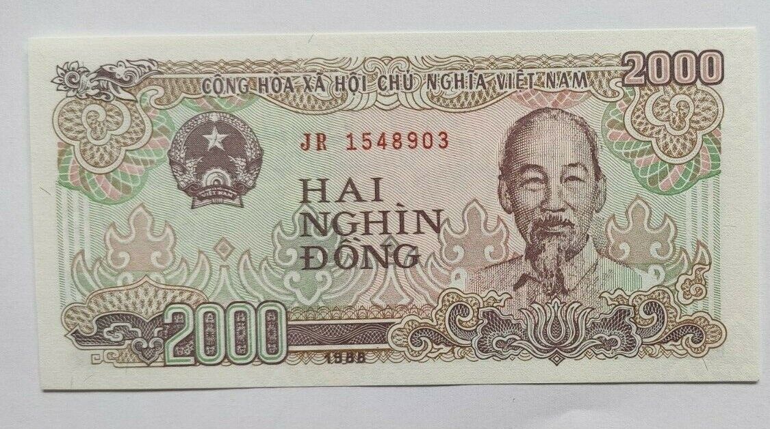 Vietnam (Vietnamese) 2000 (2,000) Dong x 1000 Pcs (Brick), 1988 P-107 VND Unc - worldbanknote