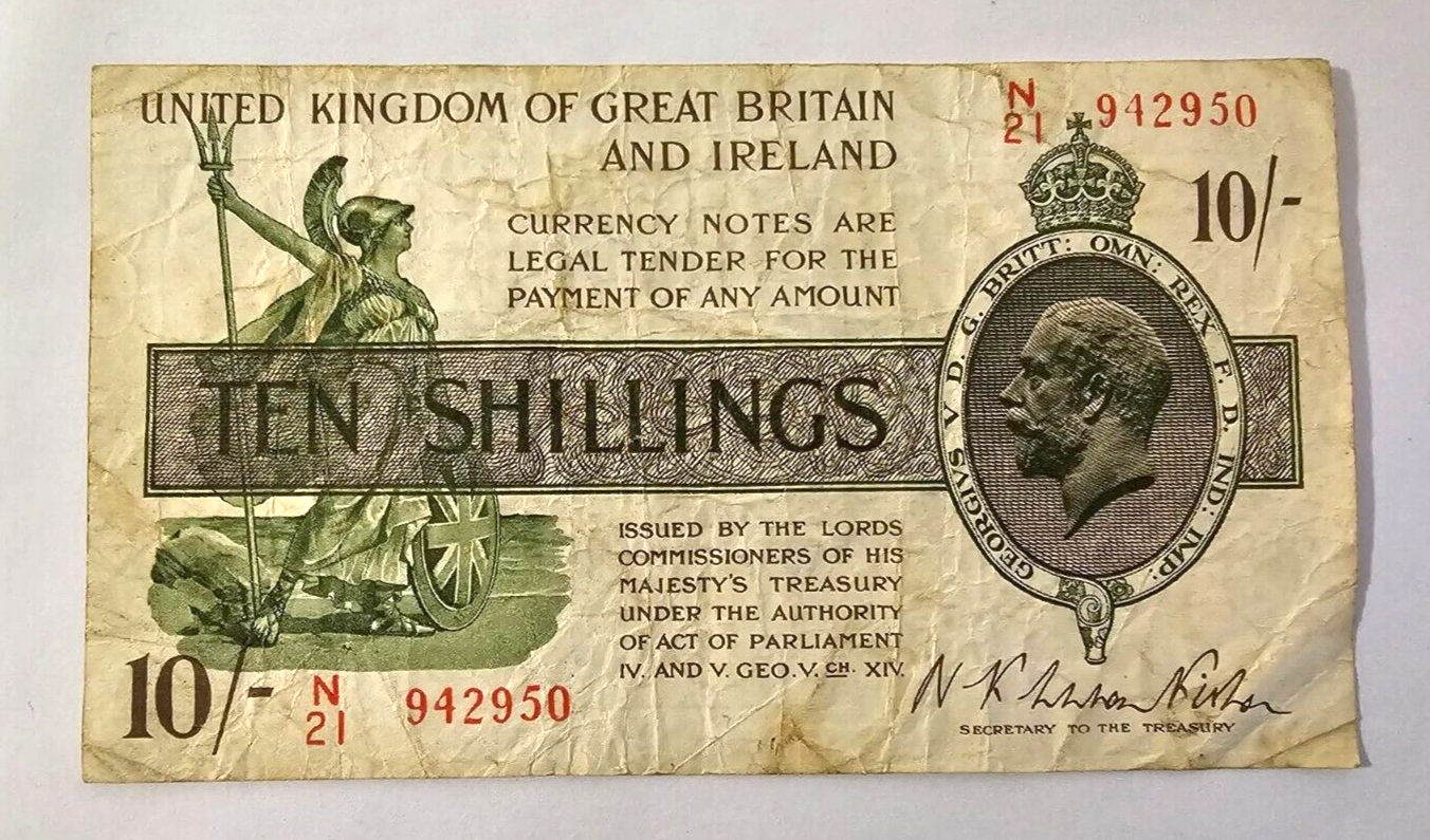 UNITED KINGDOM OF GREAT BRITAIN AND IRELAND 10 Shilings Fine/ref d2 - worldbanknote