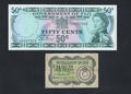 Fiji  60 cents 1971 and one penny 1942  very fine /fine /f10