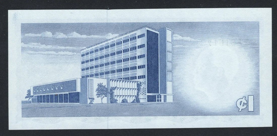 Front of BANK Of GHANA 1 CEDI 1965  UNC/F10