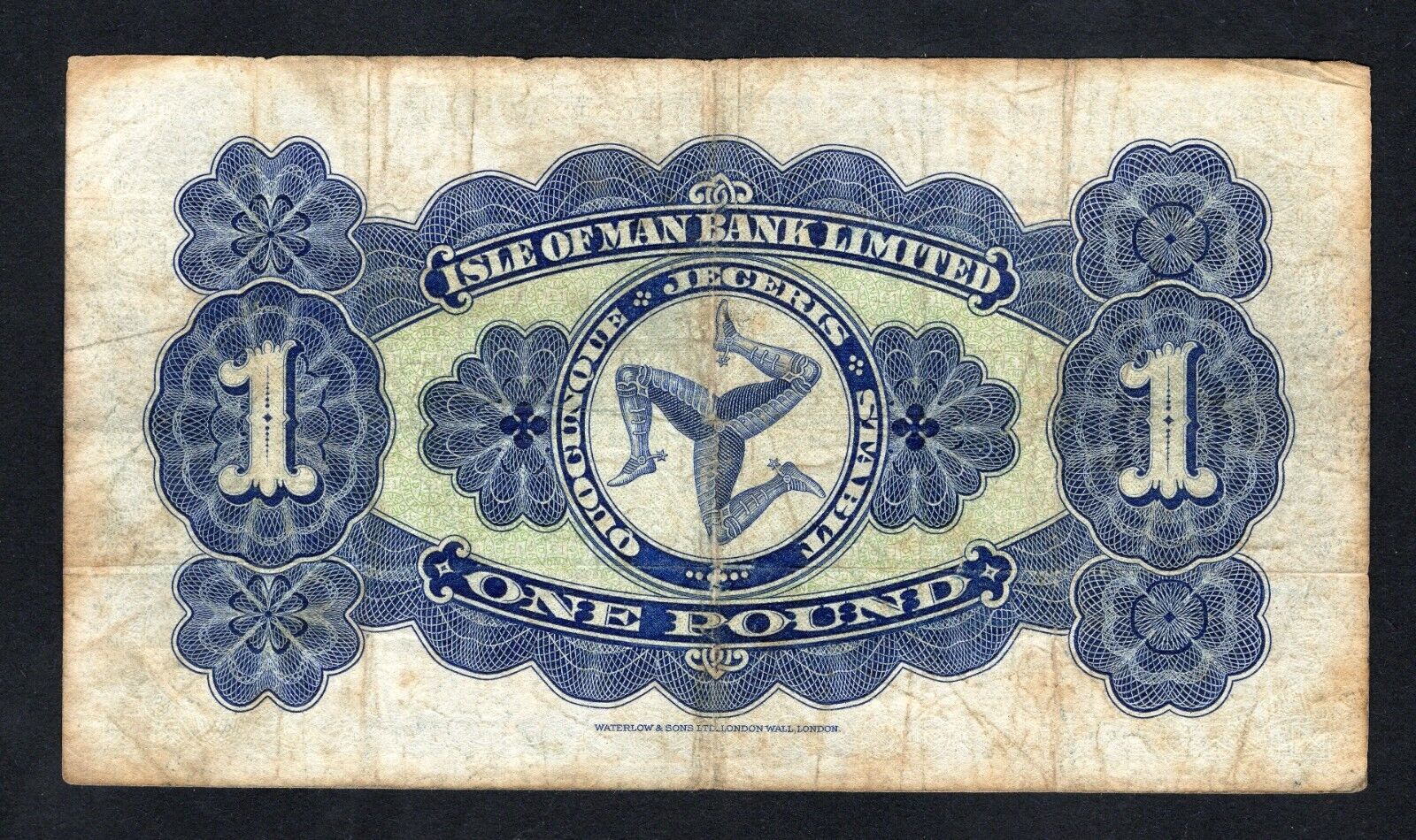 ISLE OF MAN Bank Limited 1950 £1 Very Fine/REF D5 - worldbanknote