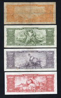 BACK OF Brazil 4 Pcs  SET 2, 10 50 100 Cruzeiros 1956-1967 VERY FINE/D11