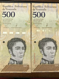 2018 Venezuela Progressive Banknotes Set Unc 500 Bs May 18 Rare - worldbanknote